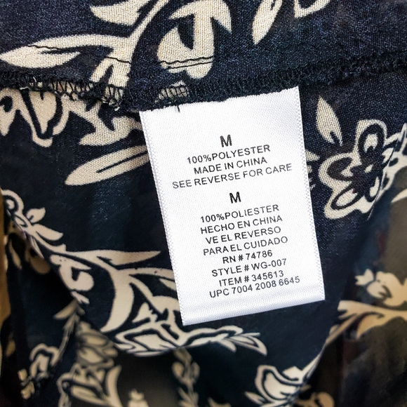 BILLA OF CA Boho Paisley Floral Silky Blouse,M - Picture 8 of 9